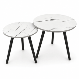 Marble effect nesting coffee table set for living room