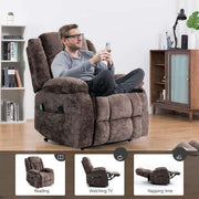 KJ-8819 lounge recliner with 180-degree recline, massage and power lift