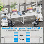 Industrial Wood and Metal Computer Desk with Storage Shelves