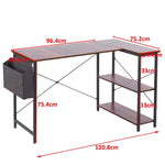 Reversible L-Shaped Computer Desk with dimensions 120.8cm x 75.2cm x 40.3cm for efficient workspace organization.