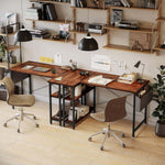 Reversible L-Shaped Computer Desk in a modern home office setup with industrial design and smart organization.