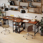 Reversible L-Shaped Computer Desk in a modern home office setup with industrial design and smart organization.