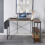 Reversible L-Shaped Computer Desk featuring spacious work area and stylish design for home office and gaming room.