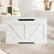 Rustic Wooden Storage bench in white, perfect for organizing entryway, bedroom, or living room decor.