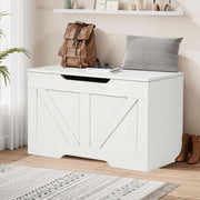Rustic Wooden Storage Bench SC-JY701 in white, ideal for organizing entryways and living spaces.