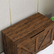 Rustic Wooden Storage bench with a natural finish, ideal for entryways or living rooms, offering ample storage space.