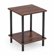 Industrial 2-Tier Side Table CT-331 featuring a compact design with a sturdy top and bottom shelf.