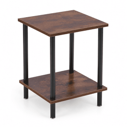 Industrial 2-Tier Side Table CT-331 featuring a compact design with a sturdy top and bottom shelf.