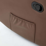 Close-up of the Swivel Rocker Recliner's side pocket and recline handle, showcasing practical design features.