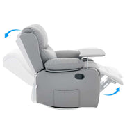 Swivel Rocker Recliner with tray table showing ergonomic design and reclining feature for maximum comfort.