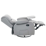 Swivel Rocker Recliner with attached tray table in light gray, designed for ultimate comfort and relaxation.