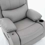 Swivel Rocker Recliner with comfortable armrests and cup holder, perfect for relaxation in any living space.