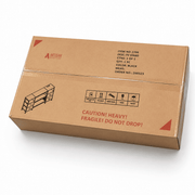 TV Stand with Charging Station packaging box with handling instructions and product details.