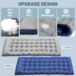 Soft and breathable folding camping cot with mattress cushion details