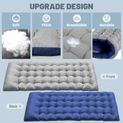 Soft and breathable folding camping cot with mattress cushion details