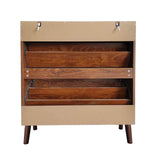 Walnut Slim Flip Shoe Cabinet | Entryway Storage | Artisansa