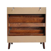 Walnut Slim Flip Shoe Cabinet | Entryway Storage | Artisansa