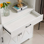 Kitchen Storage Cabinet White LED Buffet