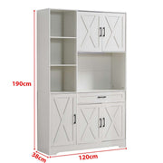 Kitchen Storage Cabinet White LED Buffet