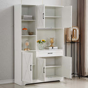 Kitchen Storage Cabinet White LED Buffet