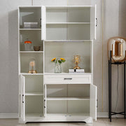 Kitchen Storage Cabinet White LED Buffet