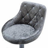 High Back Velvet Bar Stool with Chrome Base in 2-in-1 box B075