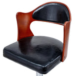 Versatile Black and Brown Mid-Back Bar Stool 2-in-1 Set CR-B010