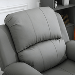 Dakota recliner armchair grey PU leather cushion close-up for comfort and style