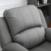 Dakota recliner armchair grey PU leather cushion close-up for comfort and style