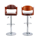 Versatile Black and Brown Mid-Back Bar Stool 2-in-1 Set CR-B015